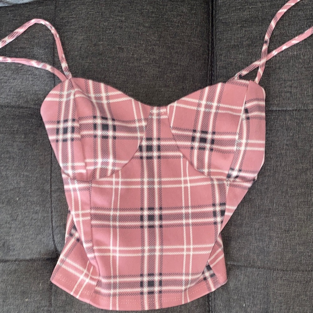 Timing Pink Plaid Camisole Top